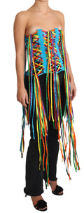 Dolce & Gabbana Multicolor Strings Bustier Polyester Corset  Top