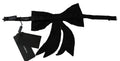 Dolce & Gabbana Silver Tone 100% Silk Crystal Embellished Women  Bowtie