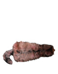 Dolce & Gabbana Pink Frost Fox Fur Neck Warmer Winter Scarf