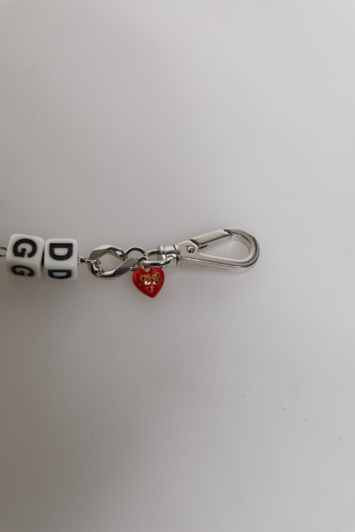 Dolce & Gabbana Silver Tone Brass Bead Dice Logo Embellish Charm Bracelet