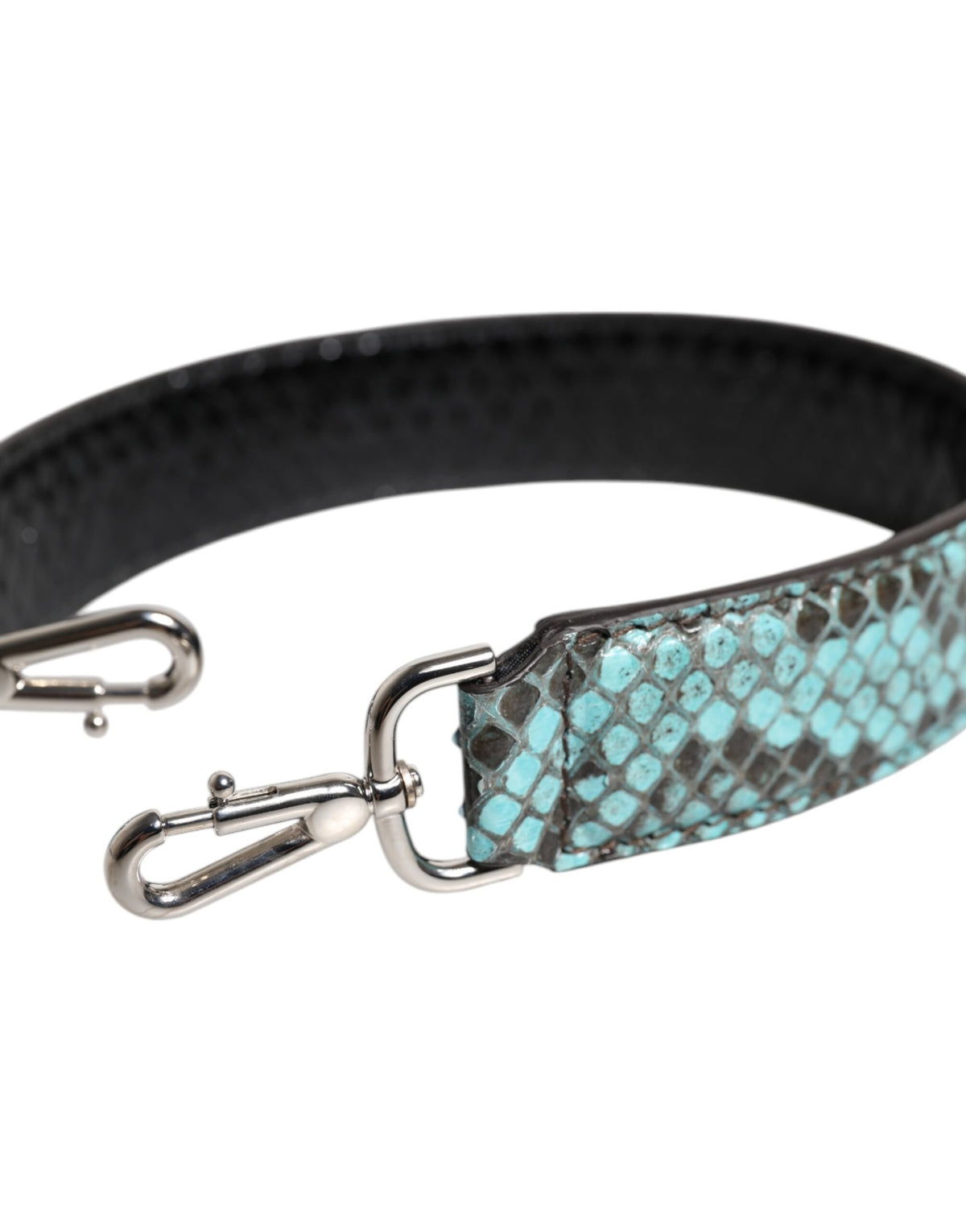 Dolce & Gabbana Black Blue Exotic Leather Bag Shoulder Strap